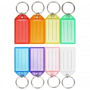 Cuttte 16 Pack Plastic Key Tags, Key Labels with Ring and Label Window, 8 Colors 