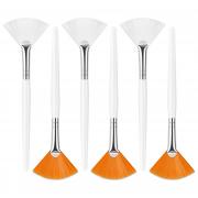 Cuttte 6pcs Fan Brushes for Facials, Soft Fan Mask Brush Facial Brushes Makeup Tools for Chemical Peel, Acid Peel and Facial Gels