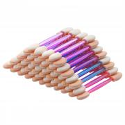Cuttte 60PCS Disposable Dual Sides Eye Shadow Sponge Applicators, 3 Colors Eyeshadow Brushes Makeup Applicator (Pink, Purple, Blue) 